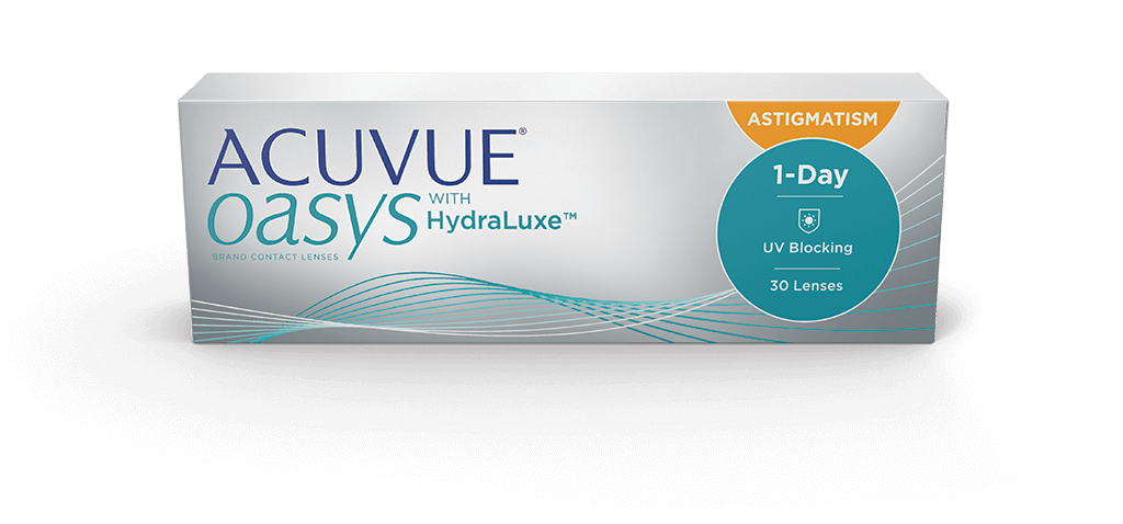 ACUVUE OASYS® 1-DAY med HydraLuxe ™ TEKNOLOGI til BYGNINGSFEJL - daglige kontaktlinser